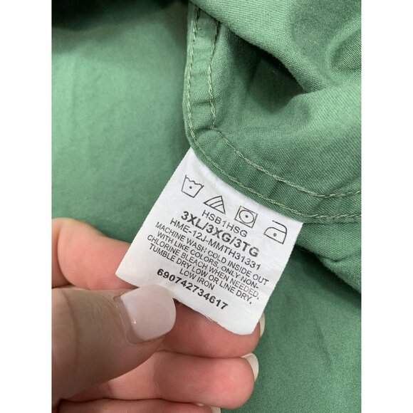 Wrangler Men's 3XL Army Green Military Workwear Button-Down Shirt - Picture 7 of 8